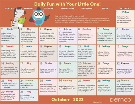 Early Literacy Activities October 2022 Activities Books And More