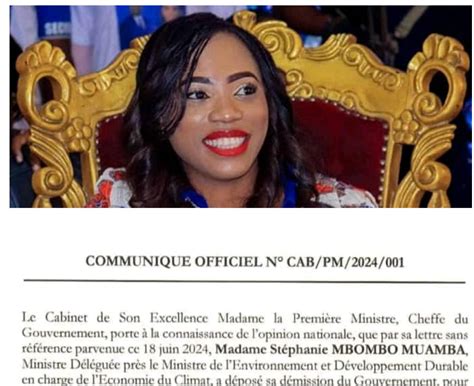 RDC Voici la vraie raison de la démission de Stéphanie Mbombo Muamba