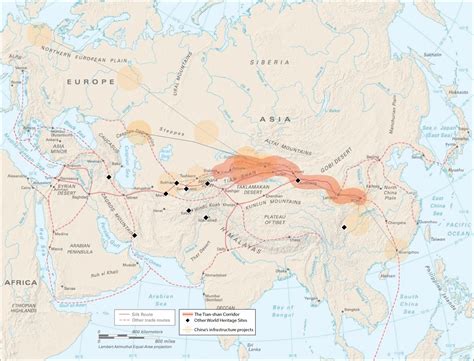 Tian Shan On World Map