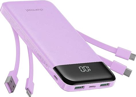 Charmast Power Bank Mah Con Cavi Integrati Caricatore Portatile