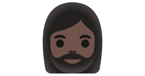 Mulher Pele Escura E Barba Emoji