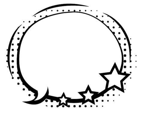 Premium Vector Comic Speech Bubble With Stars Black Color