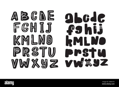 Hand Drawn Vector Alphabet Brush Font Isolated Letters Stock Vector