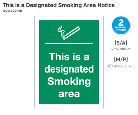 designated smoking area notice   mm mileta signs