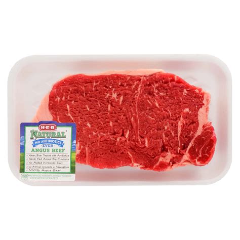 H E B Natural Beef New York Strip Steak Boneless Usda Choice Shop