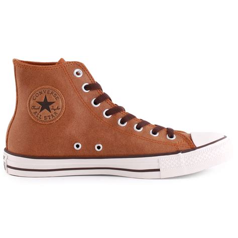 Converse All Star Vintage Leather Hi Unisex Trainers Brown New Shoes