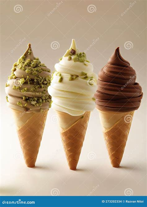 Delicious Ice Cream Cones with Toppings and Sprinkles Stock Illustration - Illustration of ...