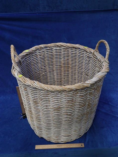 Lot Large Cane Baskethamper