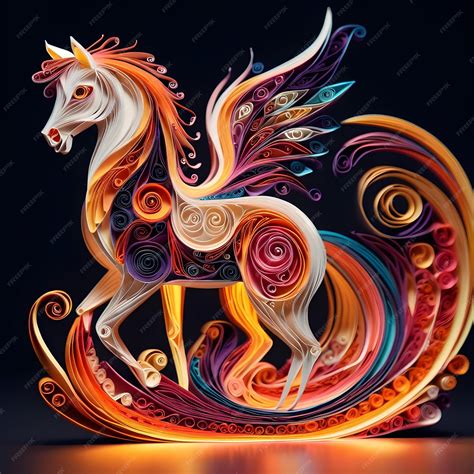 Premium Photo Magical Fantasy Fire Quilling Art