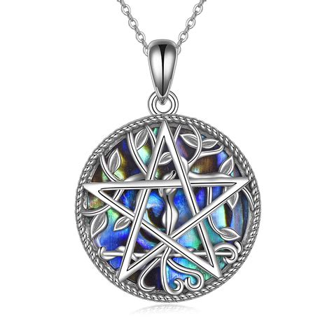 Buy Yfn Celtic Necklace Sterling Silver Abalone Shell Triskele Pentacle