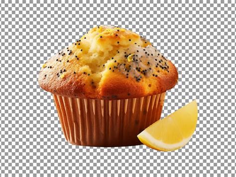 Premium PSD Delicious Lemon And Poppy Muffin Isolated On Transparent