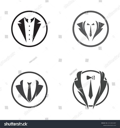 Tuxedo Icon Logo Menswear Design Template Stock Vector Royalty Free