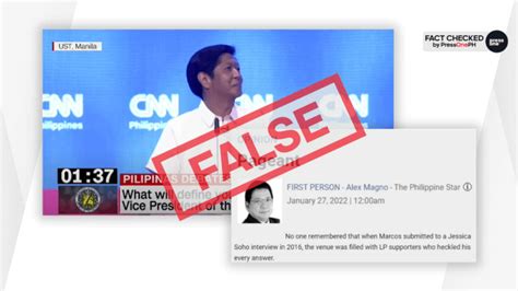 Marcos Heckled In Cnn Philippines Debate Not In Interview With