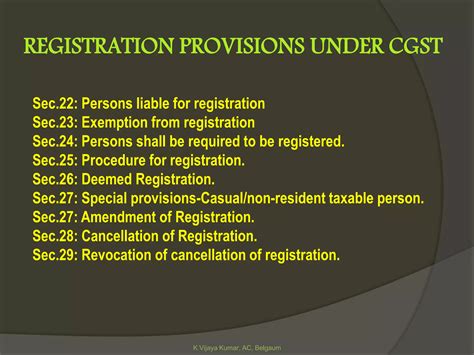 Registration Under Gst Law Ppt