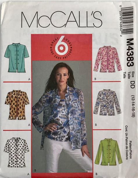 Mccall S 4383 Misses Twinset Sleeveless Top And Stand Collar Sleeve