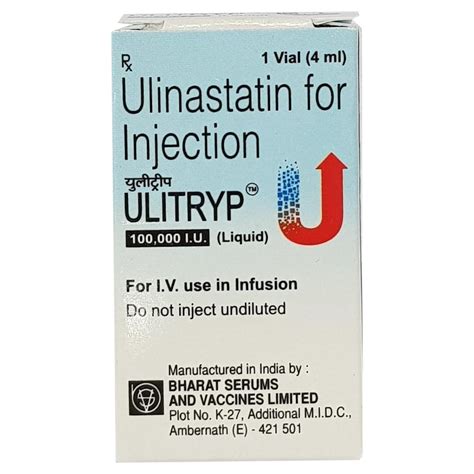 Ulitryp 100000 Ulinastatin Injection Packaging Type Vial Rs 2000