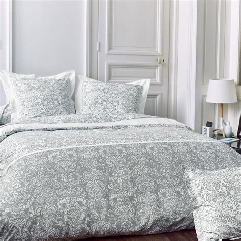 Housse De Couette X Cm Percale Pur Coton Amboise Gris Linnea