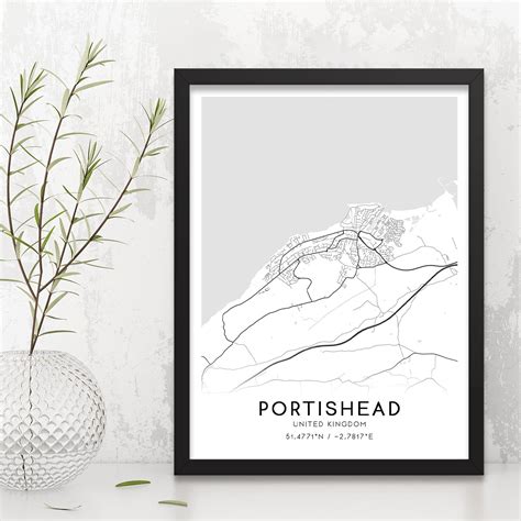 Portishead United Kingdom Map Poster Modern Home Decor Wall Art Print