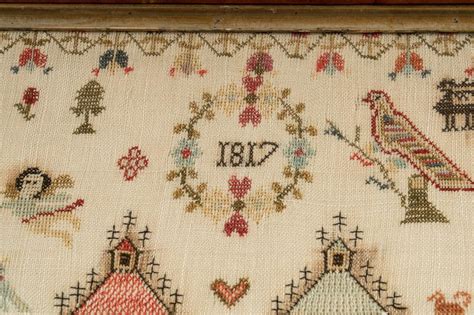 Lot Antique Embroidery Sampler