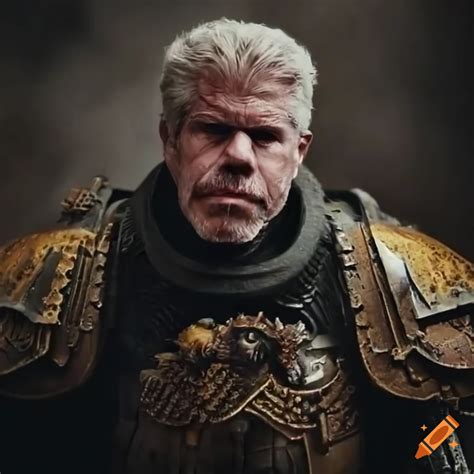 Frontal View Of Ron Perlman As Leman Russ From Warhammer 40000 On Craiyon