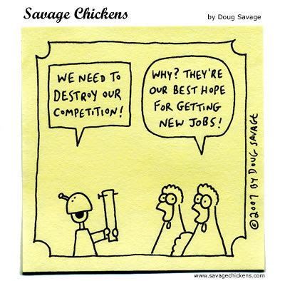 Competition Cartoon Savage Chickens Cartoons On Sticky Notes By