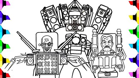 Skibidi Toilet Coloring Pages New Upgraded Titanspeakerman Boss Vs