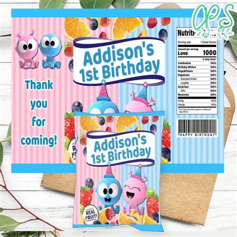 Gaa Gaa And Goo Goo Birthday Party Fruit Snack Bag Digital File