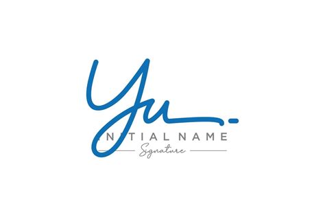 Initial Yu Signature Logo Template Vector Hand Drawn Calligraphy Lettering Vector Illustration