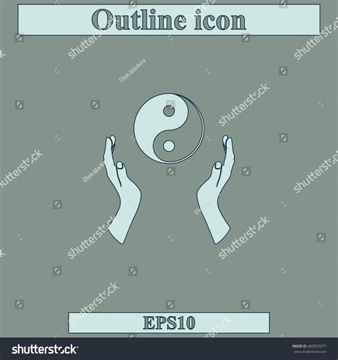 Two Opened Hands Holding Yin Yang Stock Vector Royalty Free