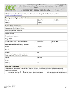 Fillable Online Subrecipient Commitment Form Docx Fax Email Print