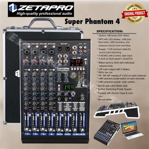 Jual MIXER AUDIO ZETAPRO SUPER PHANTOM 4 Mixer Zetapro Original