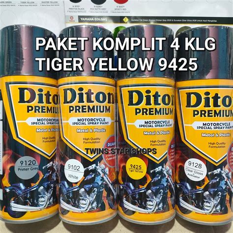 Pilok Cat Semprot Diton Premium Tiger Yellow Kuning Primer Grey