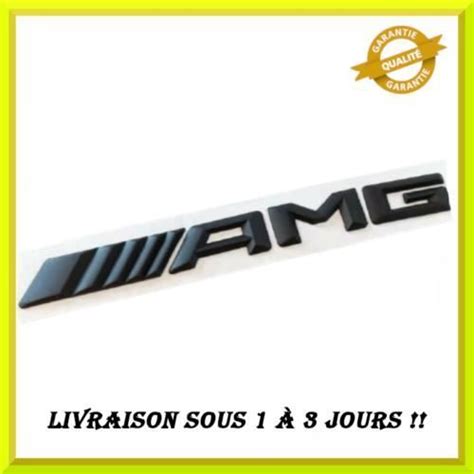 1 Logo AMG Mercedes Noir Mat ABS 3d Autocollant Cdiscount Auto