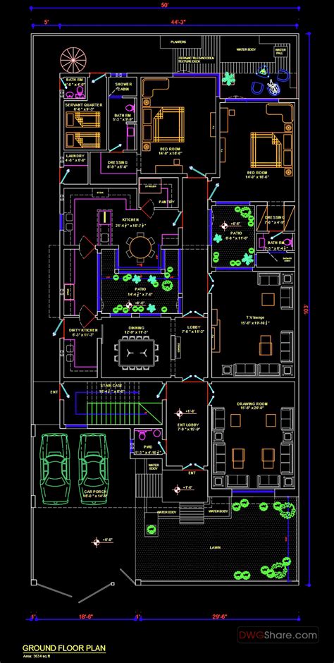 104450 Sqm House Plans Autocad File Free Download Cad Blocks Free