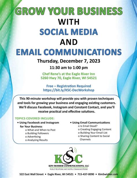 Grow Your Business With Social Media And Email Communications Workshop