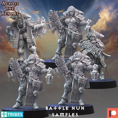 Battle Nuns By Across The Realms Miniatures Etsy