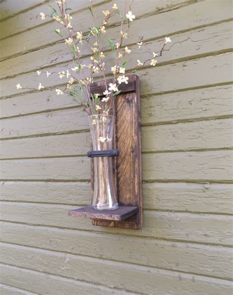 Wood Wall Sconce Rustic Wall Sconce Wall Vase Sconce Vase