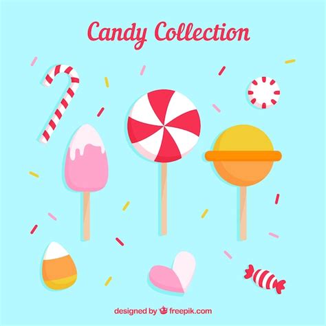 Conjunto De Caramelos Coloridos En Estilo Plano Vector Gratis