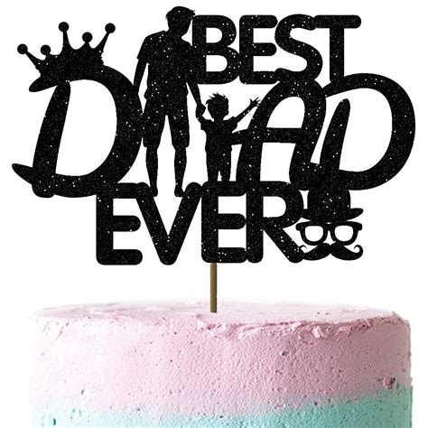 Buy Best Dad Ever Cake Topper Happy Hers Day Cake Toppers Black