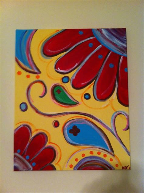 Whimsical flower:) | Whimsical paintings, Teaching art, Canvas painting