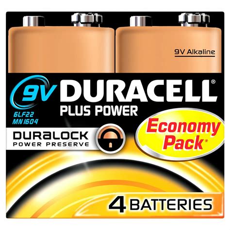 Duracell Duracel Plus Power 9v Battery 4 Pack Falcon Computers