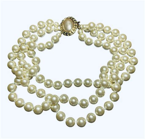 Vintage Carolee Strand Large Faux Pearl Choker Neck Gem