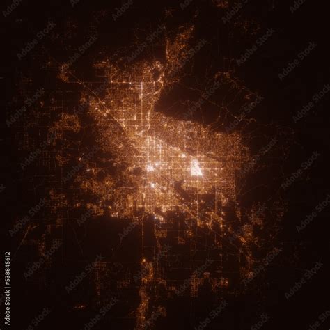 Tucson (Arizona, USA) street lights map. Satellite view on modern city ...