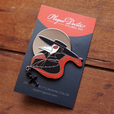 Plague Doctor Nurse Hard Enamel Pin With Movable Lantern Etsy