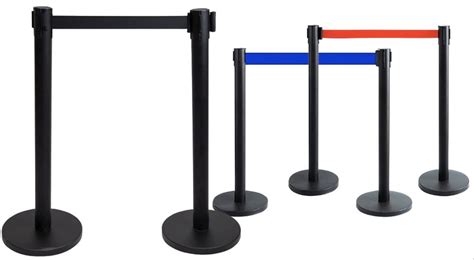 Queue Line Manager Barrier Heavy Duty Black Powder Coated Crowd Control