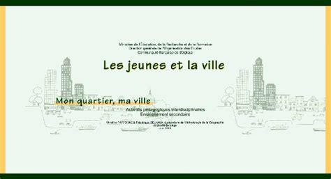 Les Jeunes Et La Ville Mon Quartier Ma Ville R Seau Id E