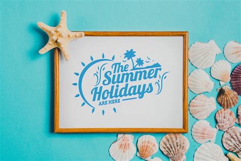 Summer Composition With Whiteboard Free Psd File