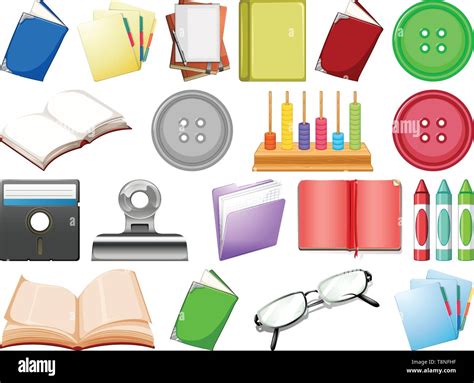 Set Of Stationary Object Illustration Stock Vector Image Art Alamy