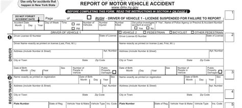 MV 104 NY Report Accident Form Fill Out Printable PDF Forms Online