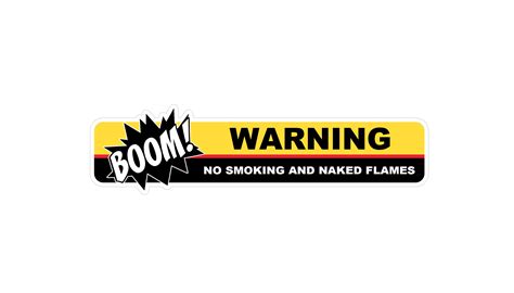 No Smoking And Naked Flames Warning Vinyl Sticker